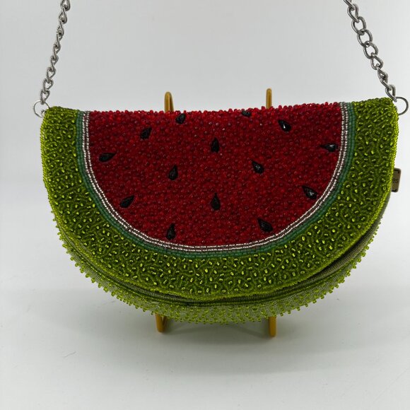 Mary Frances Summer Slice Beaded Watermelon Crossbody Bag - Picture 2 of 7
